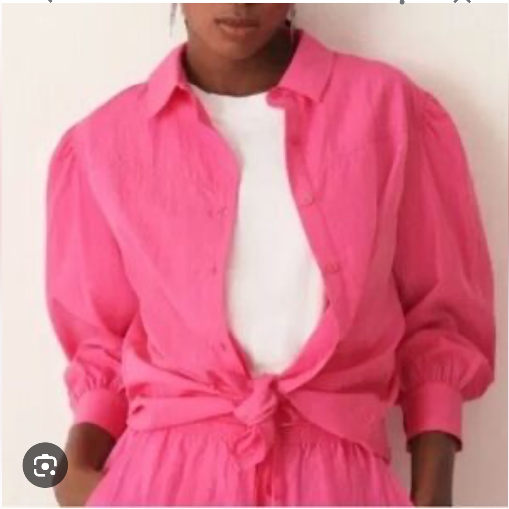 Ba&Sh Hot Pink Fushia Oversized Button Down Shirt Blouse, Size Xs/ 2